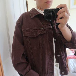 brown denim jacket